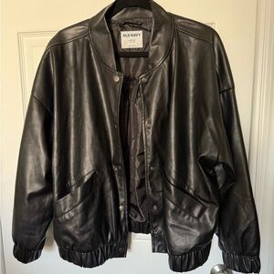 Old navy faux leather bomber jacket